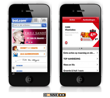 Mobiele website C1000 en bol-com