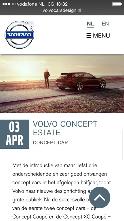 Website voor Volvo Cars Nederland - SCreenshot iPhone