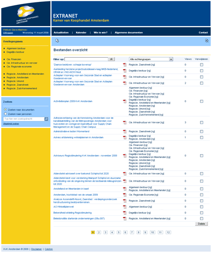 Extranet webapplicatie  | Content Management systeem (CMS) Extranet kvk amsterdam