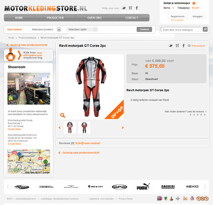 Details product webdesign grootste motorkleding webwinkel 