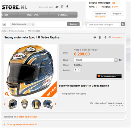 Webdesign grootste motorkleding webwinkel 