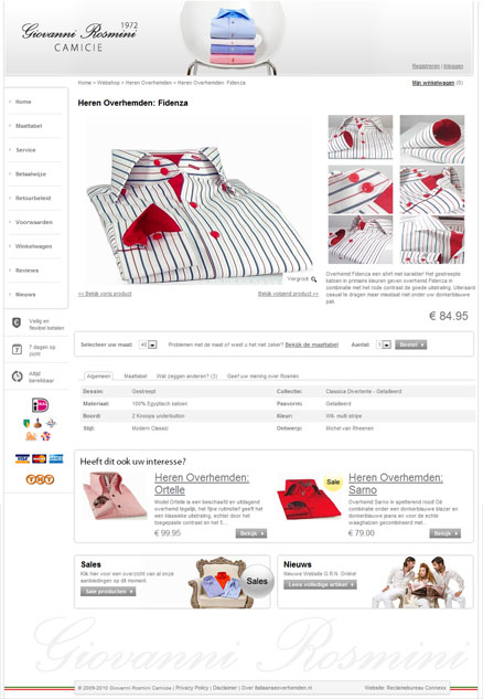 Webshop design details pagina