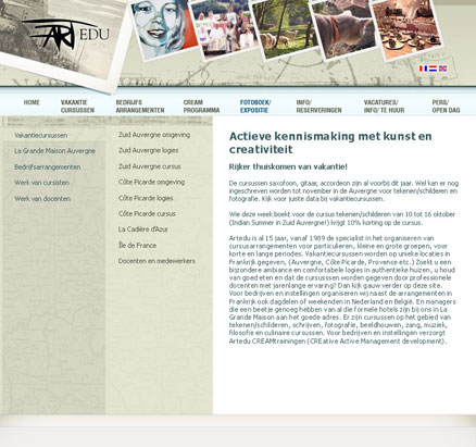 website ontwerp Artedu