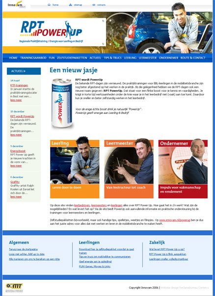 Webshop design RPT Power Up